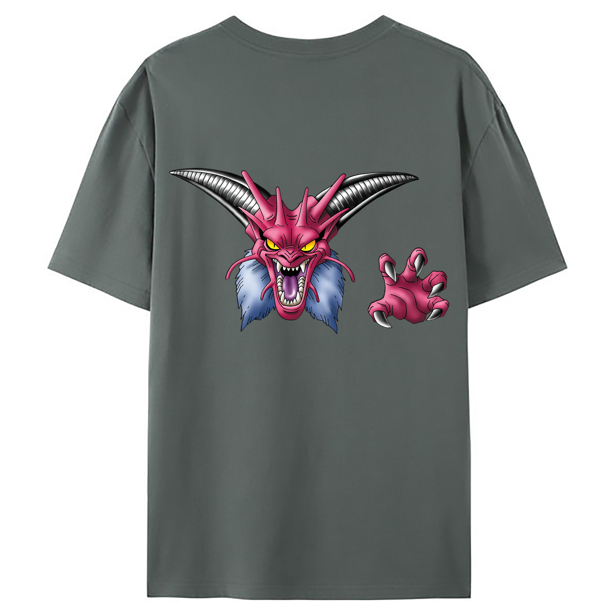 （画像用） ドラゴンクエスト Doragon Kuesuto Dragon Quest 綿100％ メンズ半袖Tシャツ（バックプリント） 通気性